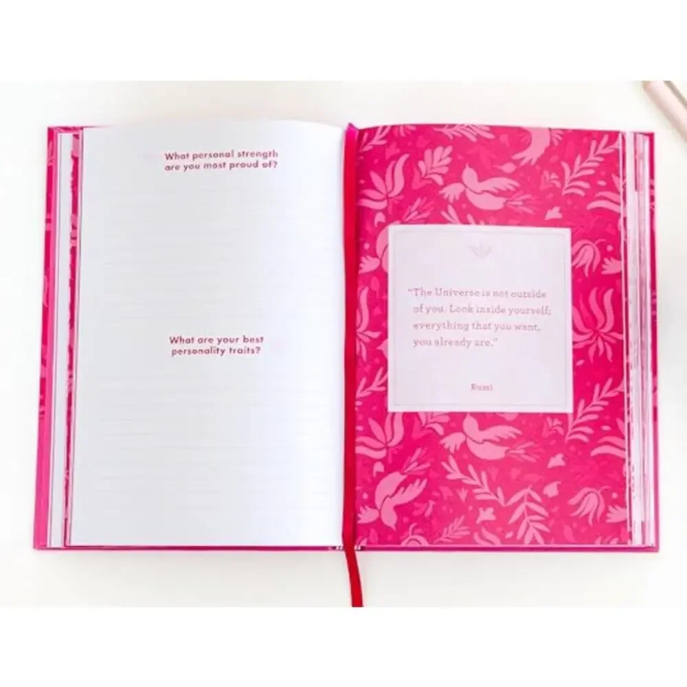 TableTopics Gratitude Prompted Journal, Reflection Notebook for Wellness- Pink